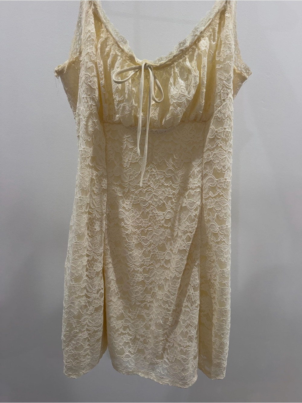 Windsor Cream Lace Slip Dress with Tie Front - Picture 1 of 2